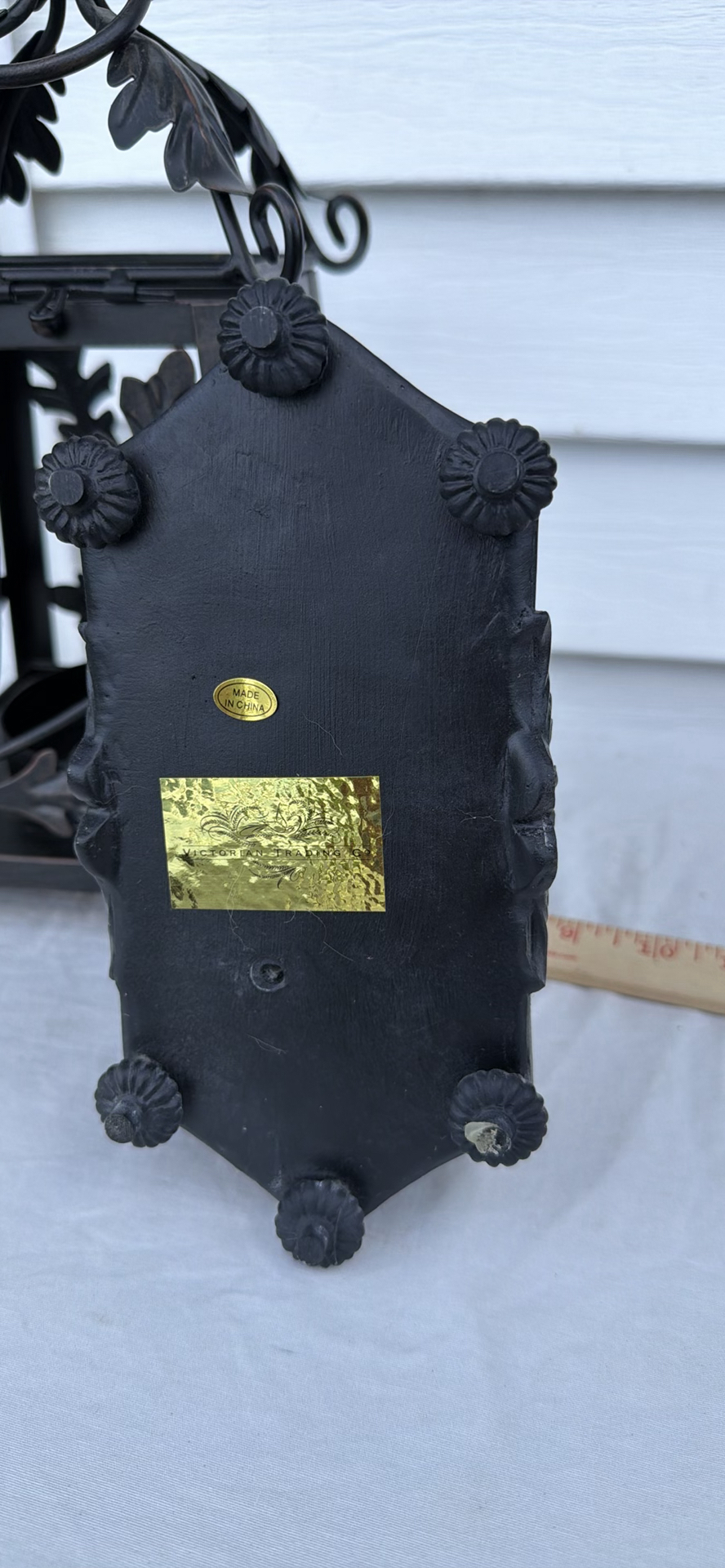 Decorative Metal Lantern and Ornate Cherub Clock - image 10 of 10