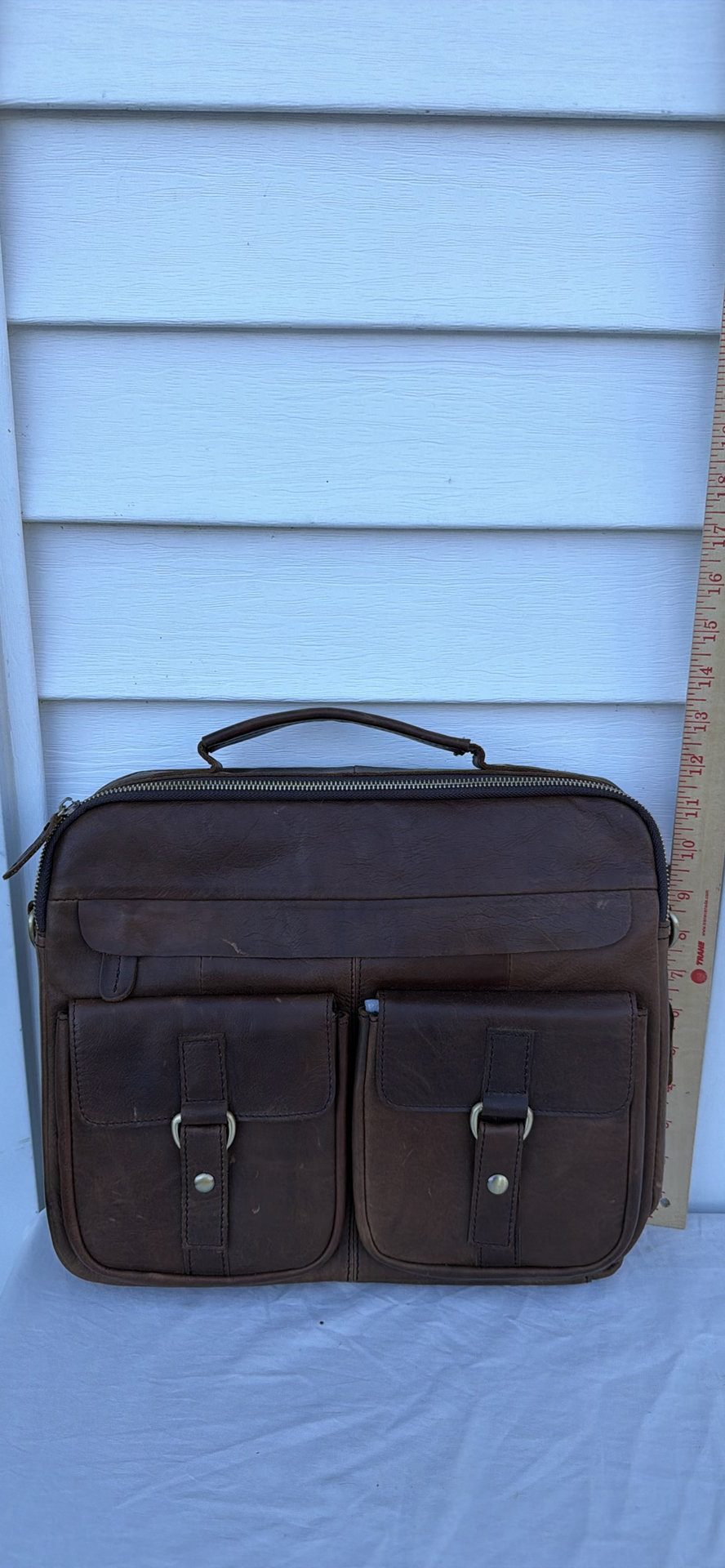Brown Soft Leather Briefcase - image 1 of 16