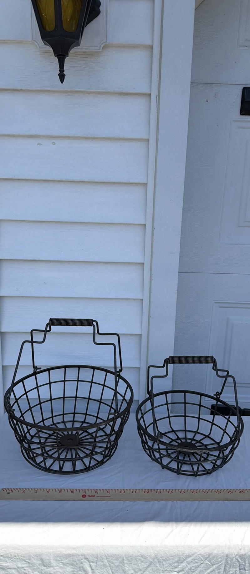 Vintage Two Metal Wire EGG Baskets with Handles - image 1 of 5