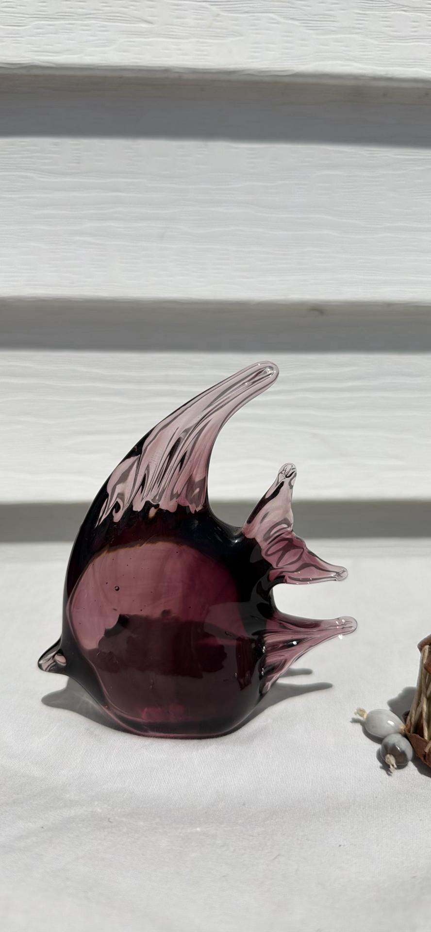 Two Glass Fish Figurines and Small Drum Keychain - image 2 of 7