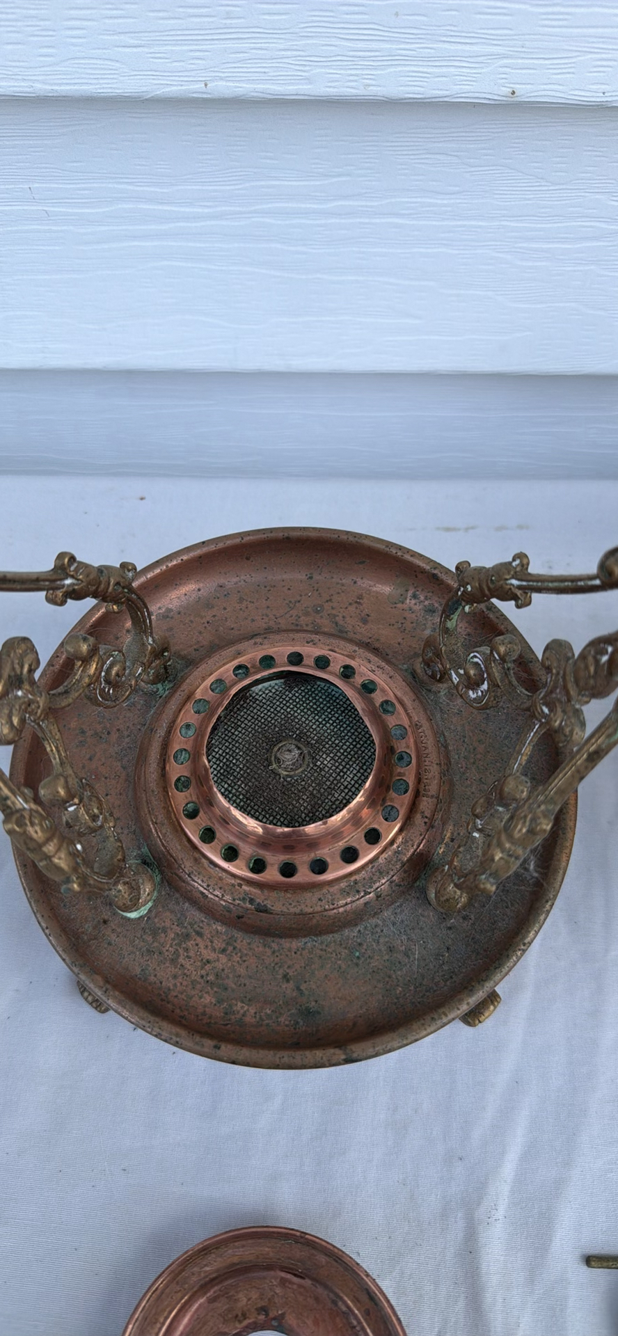 Antique Copper Teapot On Stand With Burner 1892 Patent S&Co. - image 20 of 23