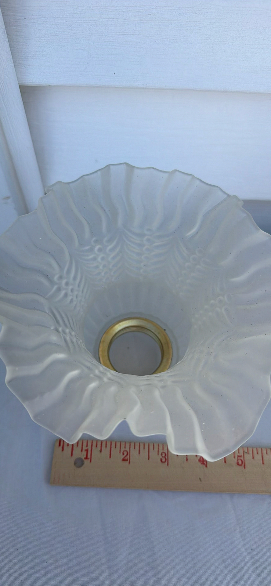 Three Vintage Frosted Glass Lamp Shades - image 2 of 9