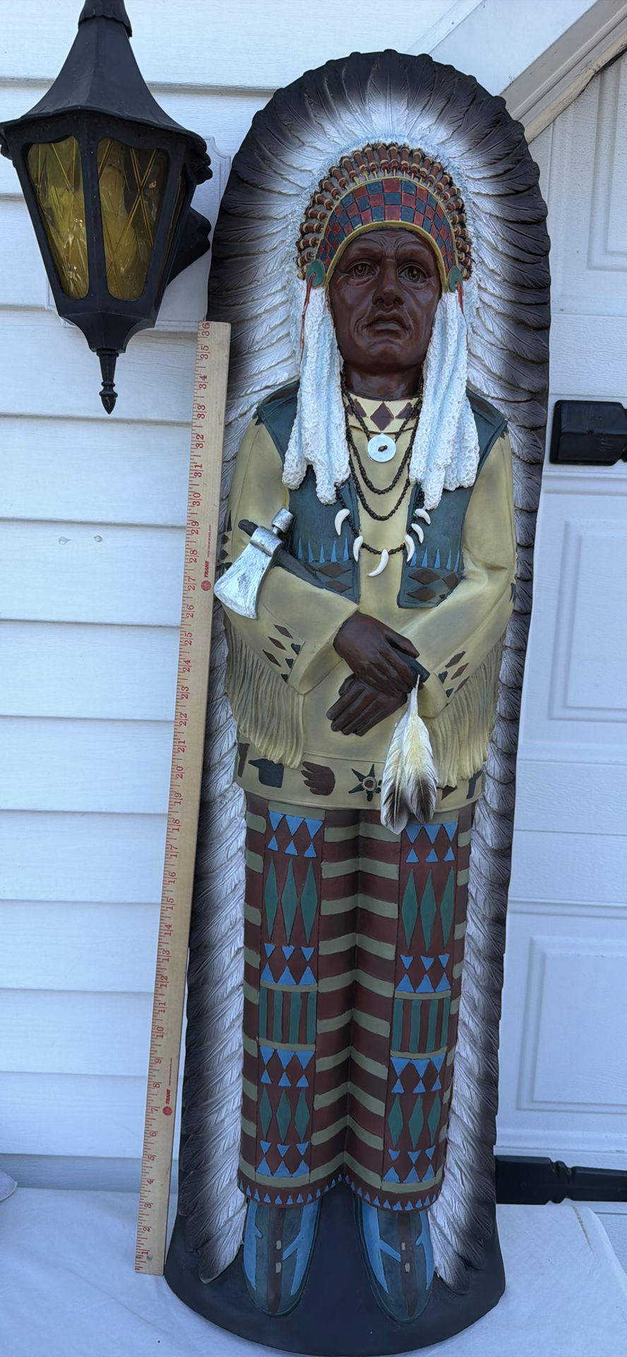 Cigar Store Indian - Design Toscano Chief Lone Raven Wall Frieze Sculpture - image 3 of 9
