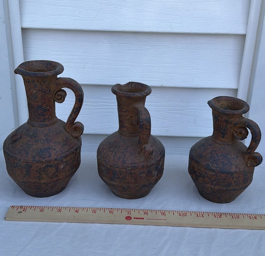 Three Handled Clay Jugs - image 1 of 7