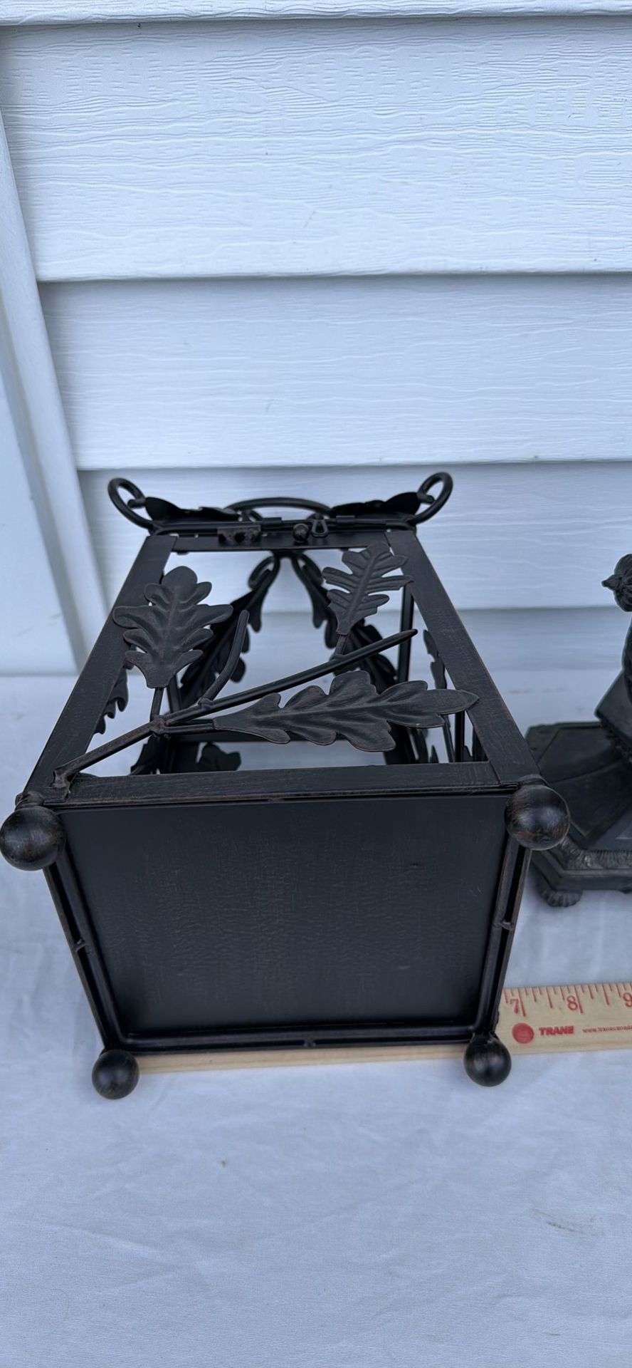 Decorative Metal Lantern and Ornate Cherub Clock - image 7 of 10