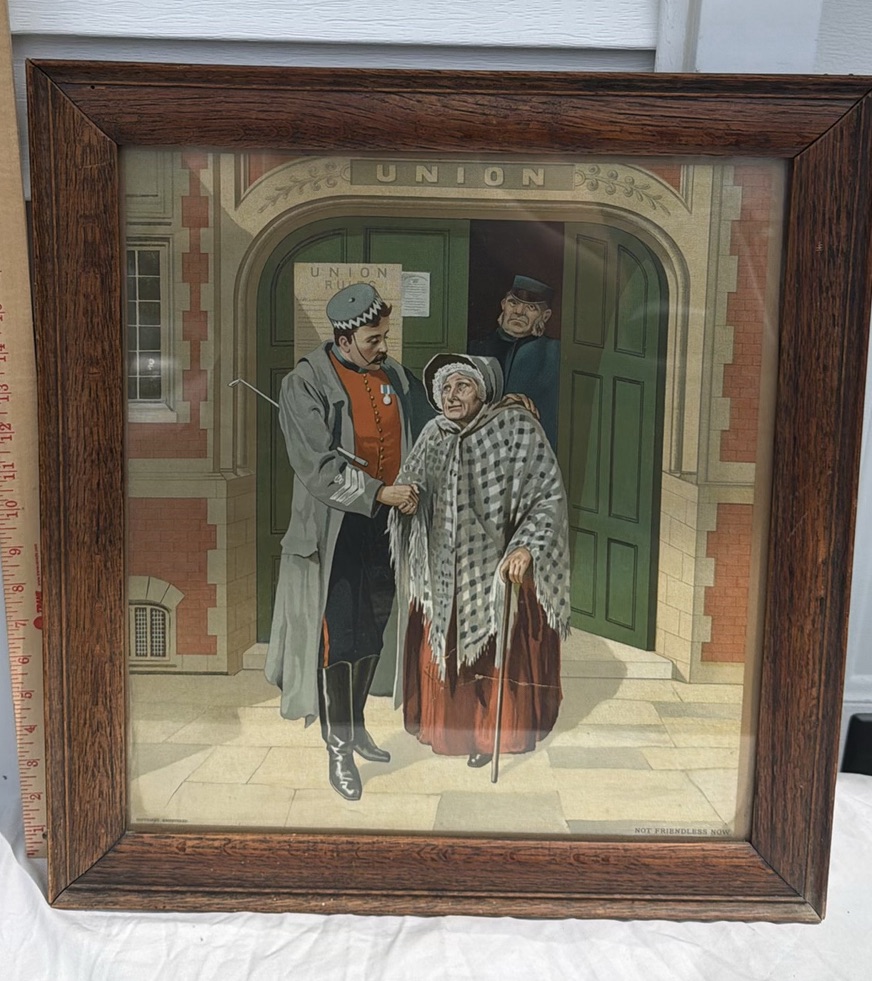 Vintage Framed Illustration Titled "Not Friendless Now" - image 1 of 5