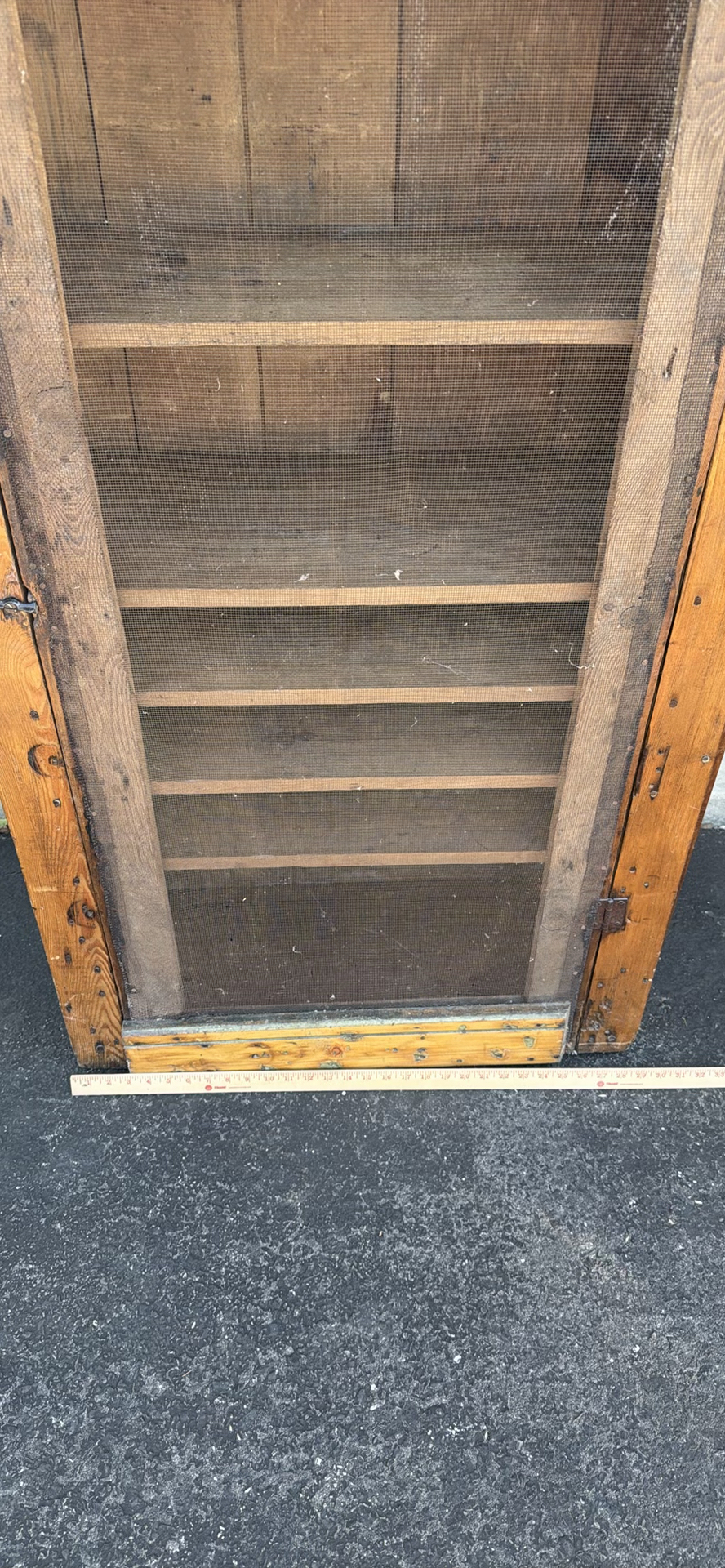 Antique Wooden Screen Door PIE SAFE with Wire Mesh - image 3 of 23