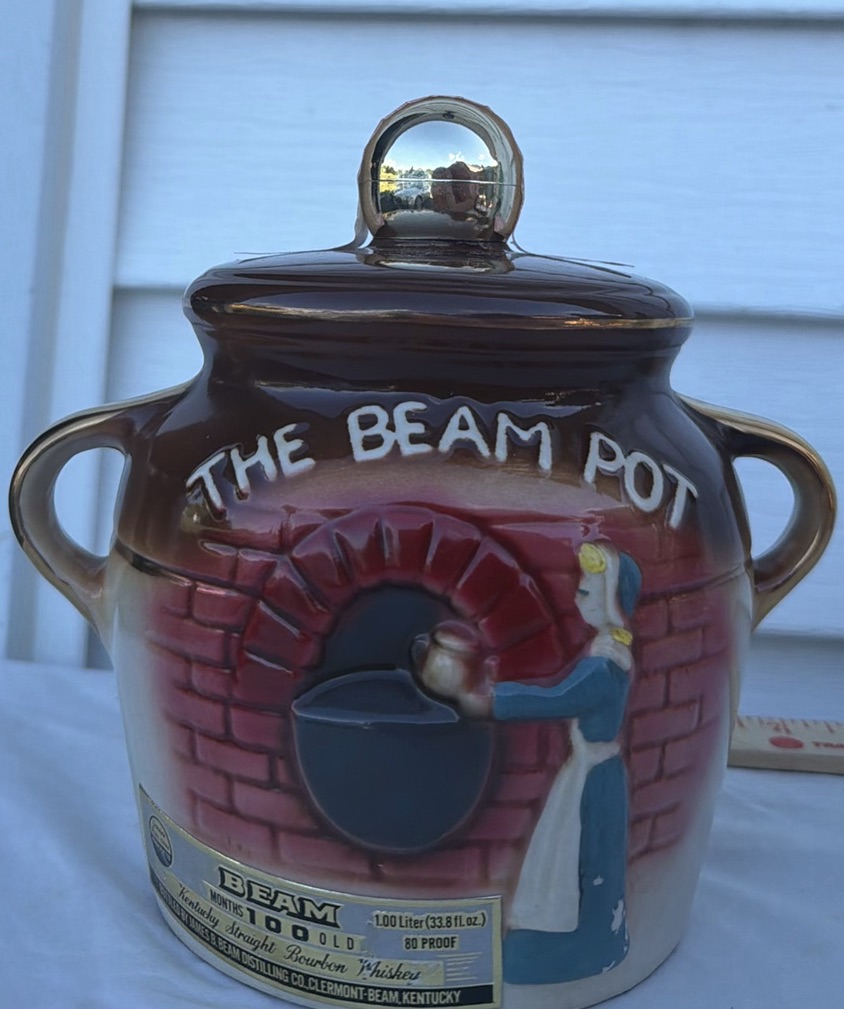 Vintage 1980 Jim Beam Ceramic Bourbon Decanter - “The Beam Pot” - image 1 of 6