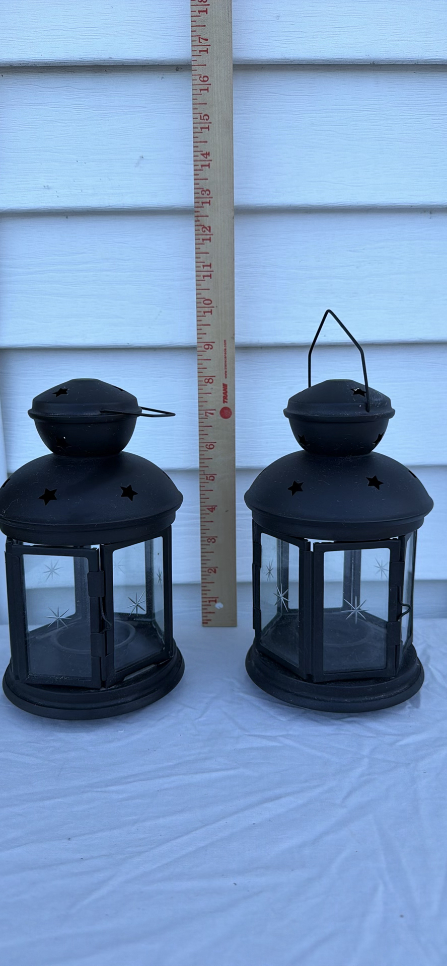 IKEA Pair of Black Metal Lanterns - image 1 of 7
