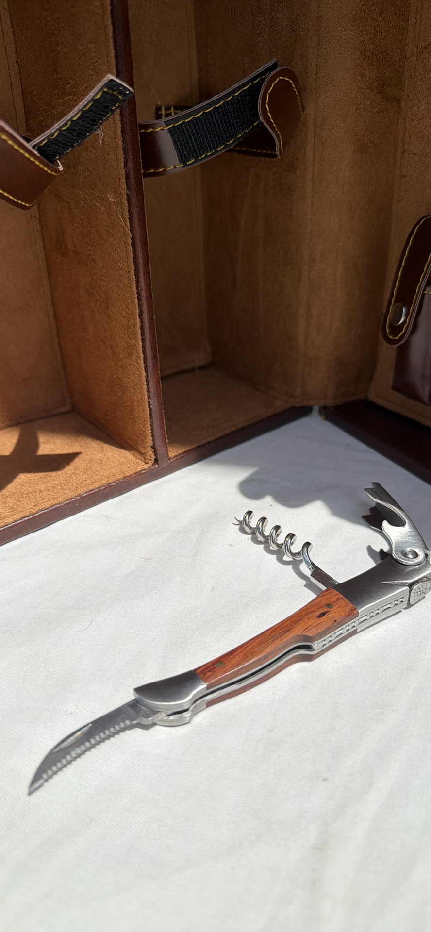 Leather Wine Bottle Carrying Case With Accessories - image 12 of 12