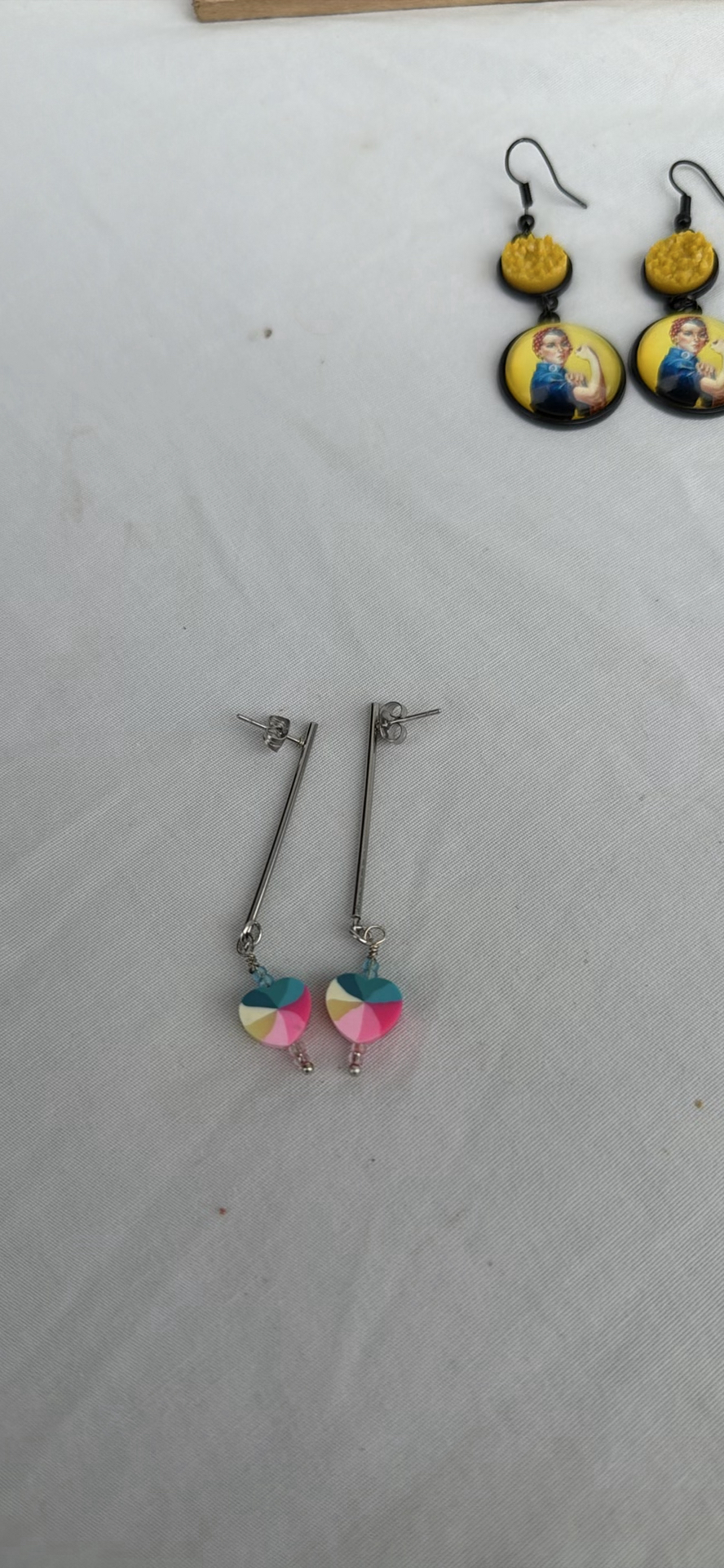 Four Pairs of Handmade Costume Dangle Earrings - image 5 of 5