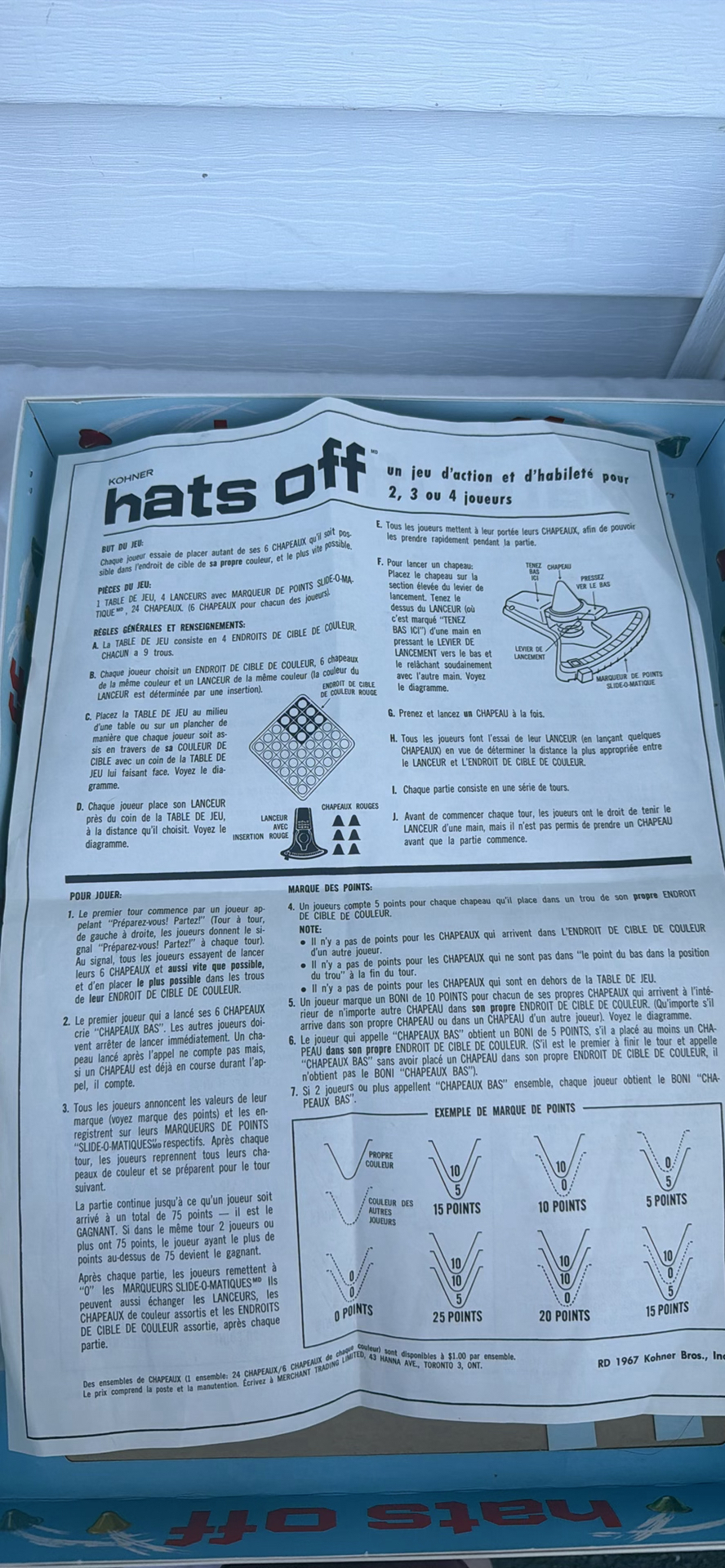 Vintage 1960s Kohner Hats Off and Trouble Board Games - image 20 of 20