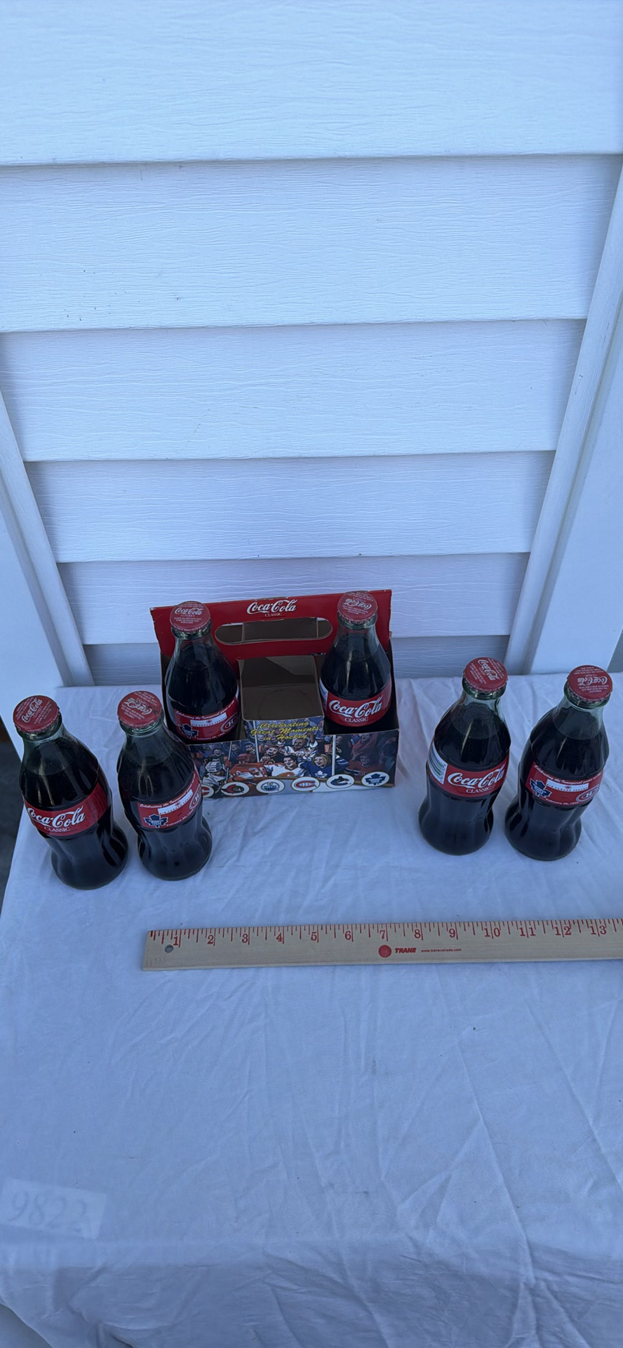 Coca-Cola Six-Pack Glass Bottles with Hockey Commemorative Carrier Air Canada Center ACC 1999 - image 6 of 8