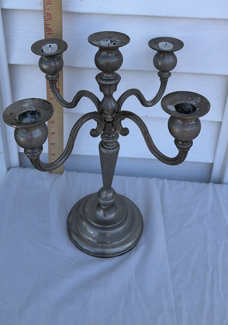 Vintage Five-Arm Metal Candelabra - image 1 of 7