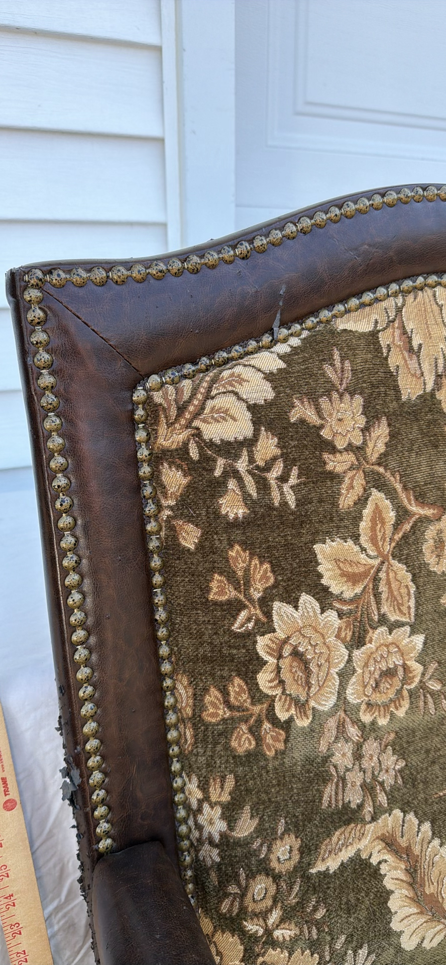 Vintage Upholstered Wooden Armchair - image 7 of 16