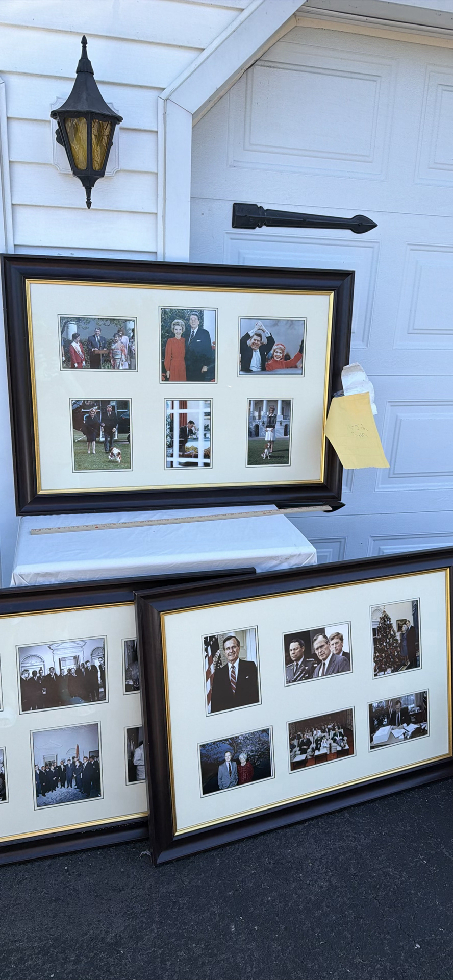 Three Framed White House President Photo Collage Artworks Regan, Bush - image 1 of 20