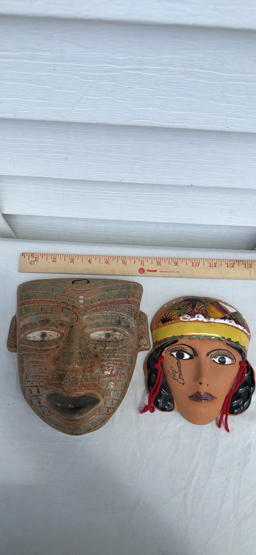 Two Decorative Ceramic Face Masks - image 1 of 5