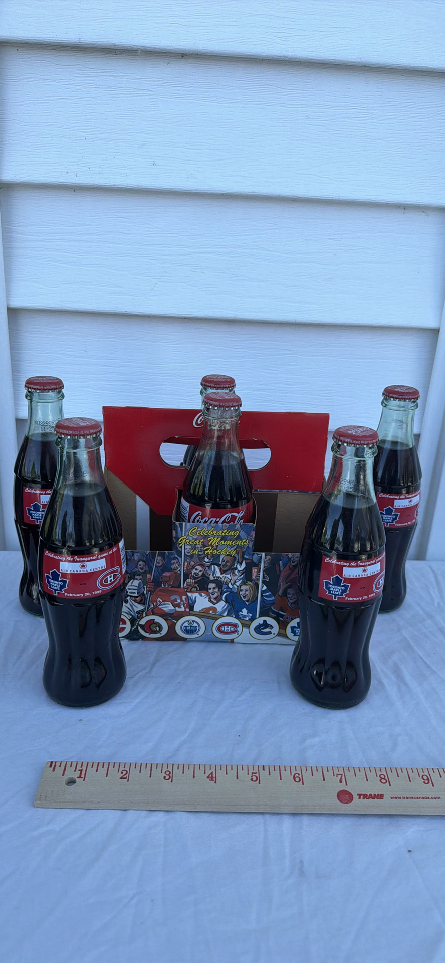 Coca-Cola Classic Six-Pack Hockey Commemorative Bottles Leafs Canadiens Air Canada - image 6 of 7