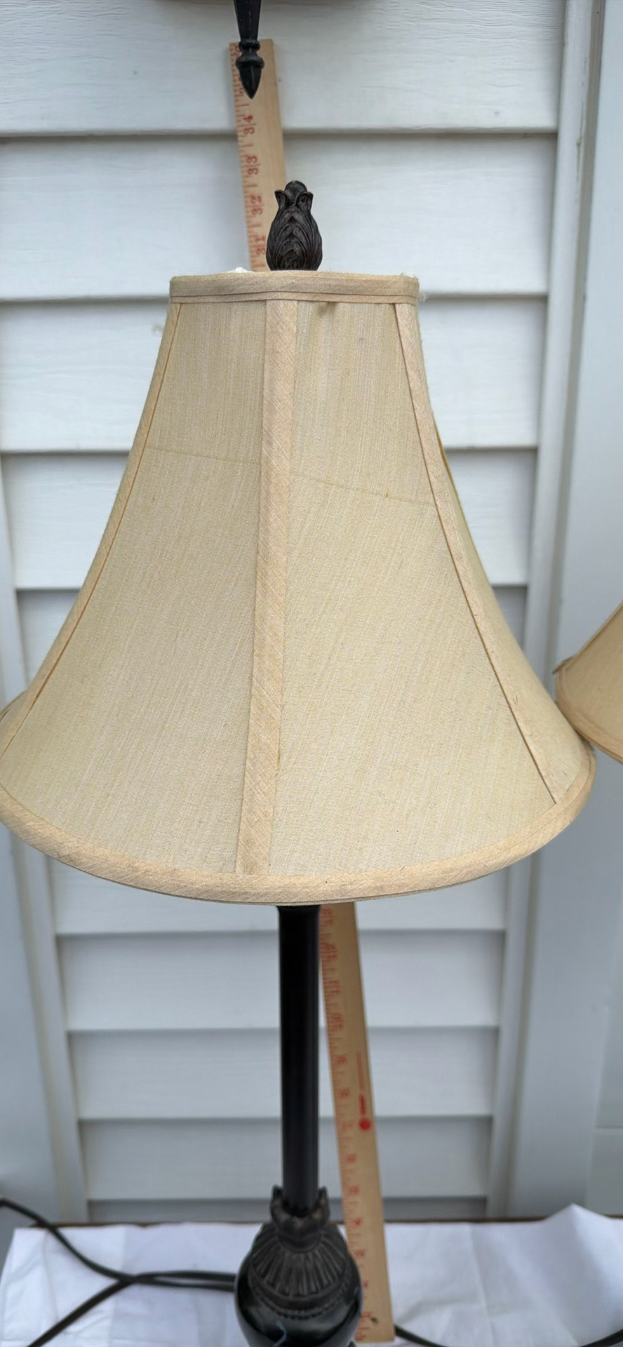Pair of BOMBAY Table Lamps with Fabric Shades - image 4 of 5