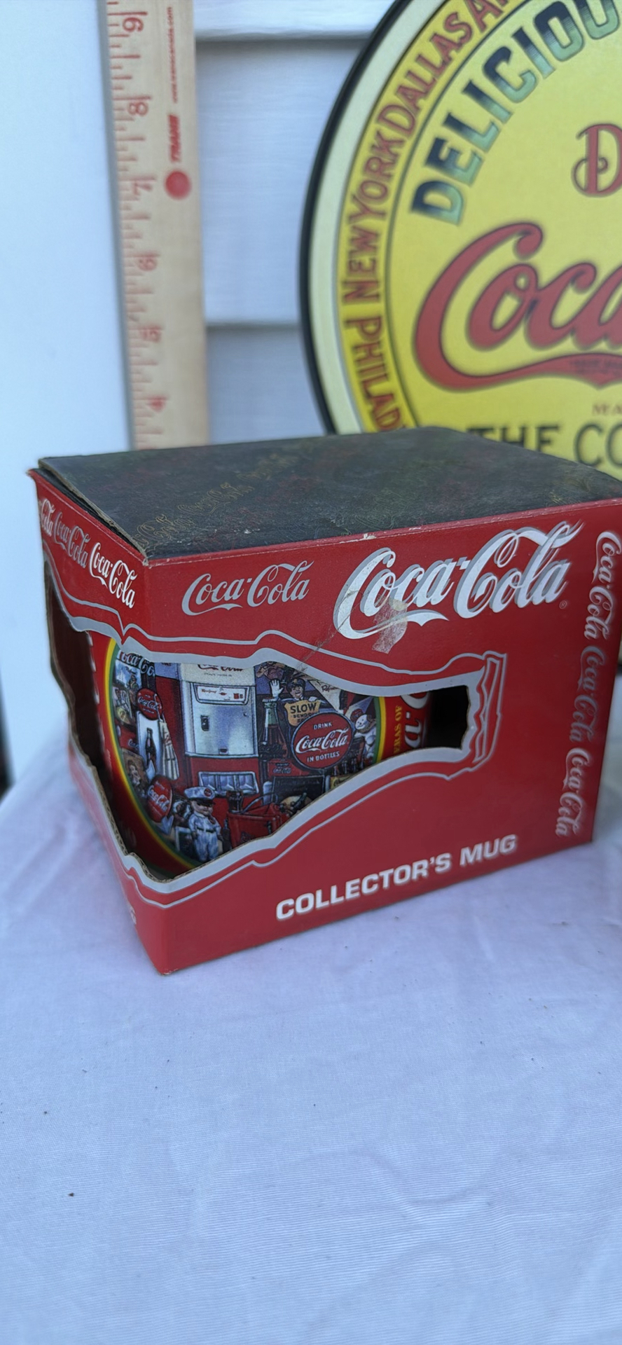 Coca-Cola Metal Sign and Three Collector’s Mugs - image 2 of 8