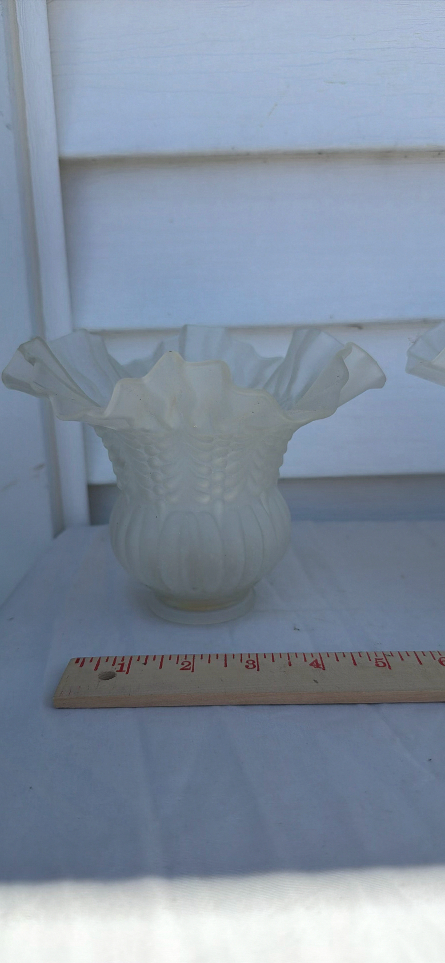 Three Vintage Frosted Glass Lamp Shades - image 3 of 9