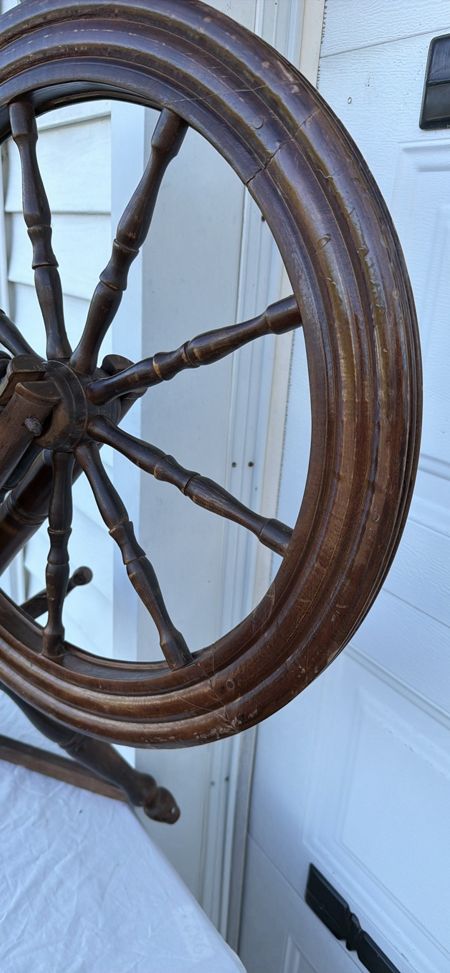 Vintage Wooden Spinning Wheel - image 10 of 15
