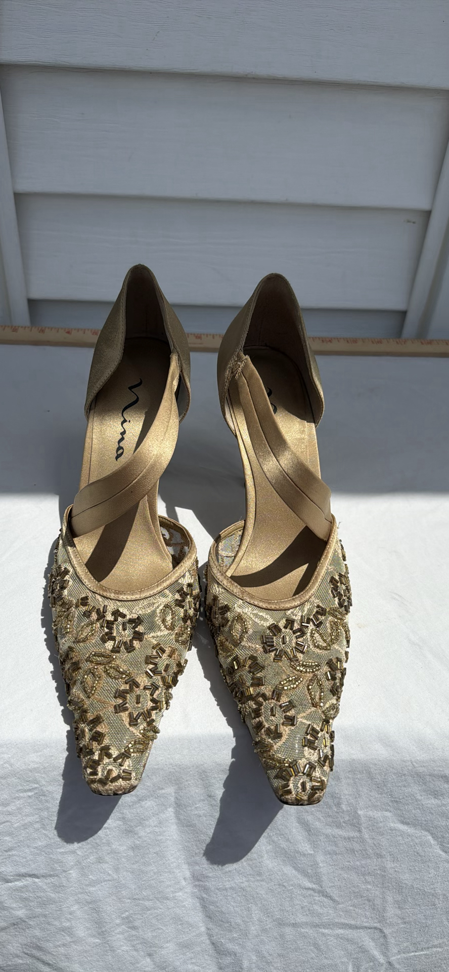 Nina Beaded Pointed-Toe Heels SIZE 10 M - image 1 of 7