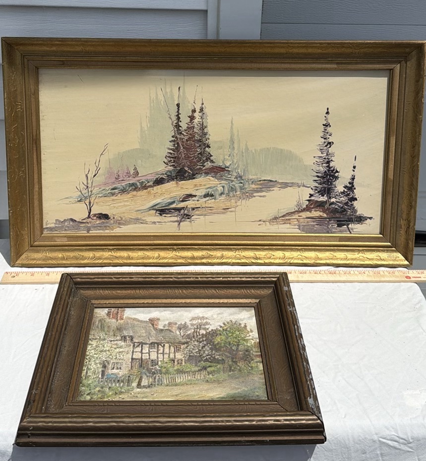 Two Vintage Framed Landscape Paintings - image 1 of 3