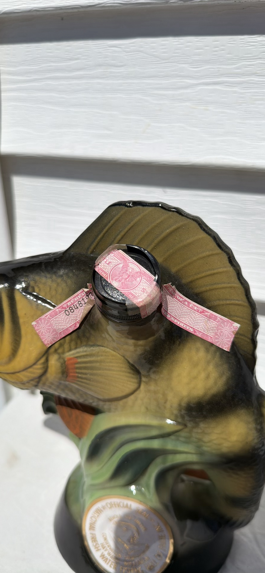Vintage 1980 Beam Kentucky Straight Burbon Whiskey Perch Fish-Shaped Decanter - image 4 of 8