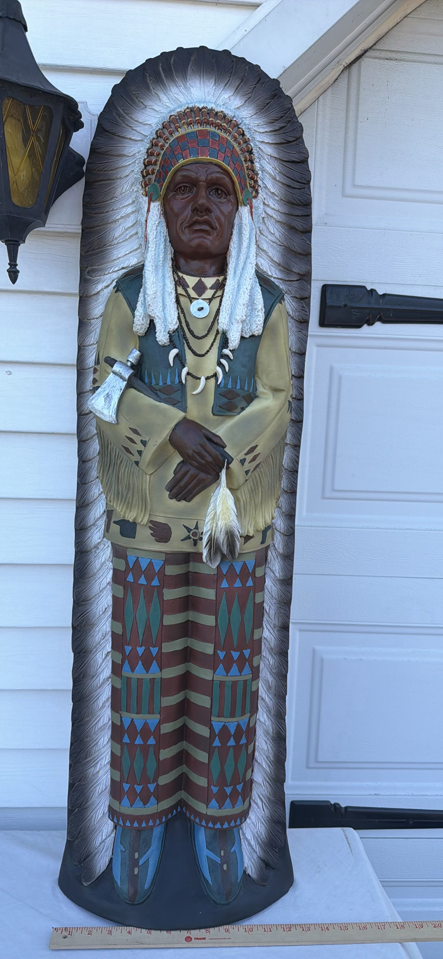 Cigar Store Indian - Design Toscano Chief Lone Raven Wall Frieze Sculpture - image 2 of 9