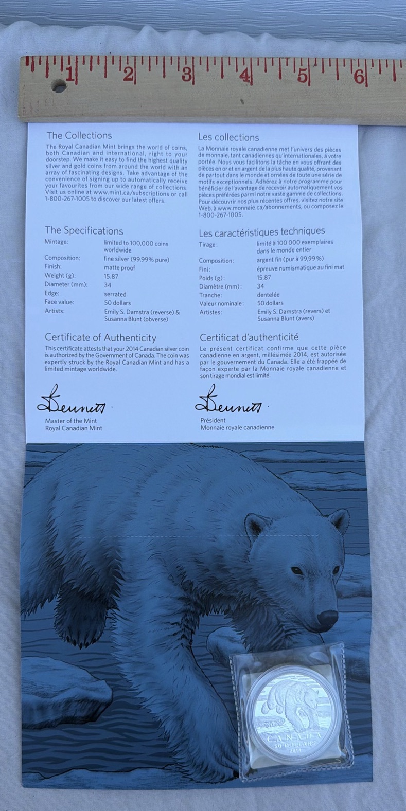 Royal Canadian Mint $50 Fine Silver Polar Bear Coin - image 4 of 8
