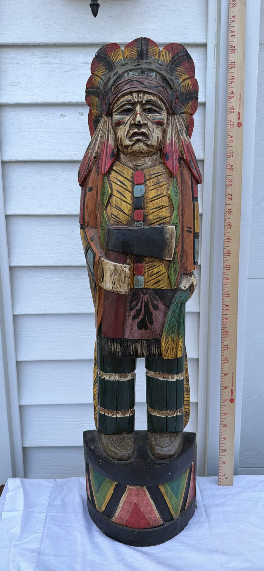 Carved Cigar Store Indian Wooden Figure Statue - image 1 of 3