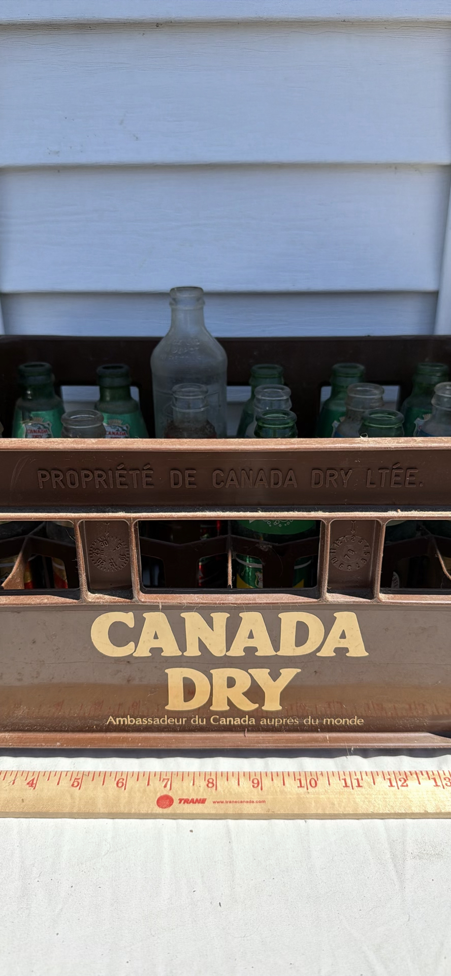 Vintage Canada Dry Beverage Crate with OLD Glass Soda Bottles - image 3 of 22