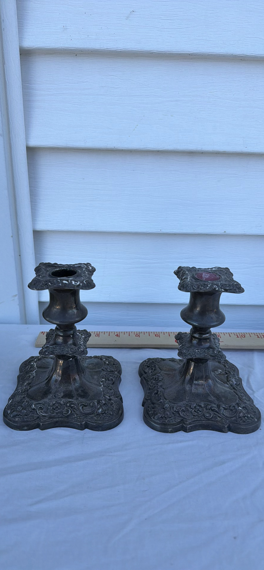 Vintage Pair of Ornate Silver Plated Candlestick Holders (BP Canada) - image 1 of 7
