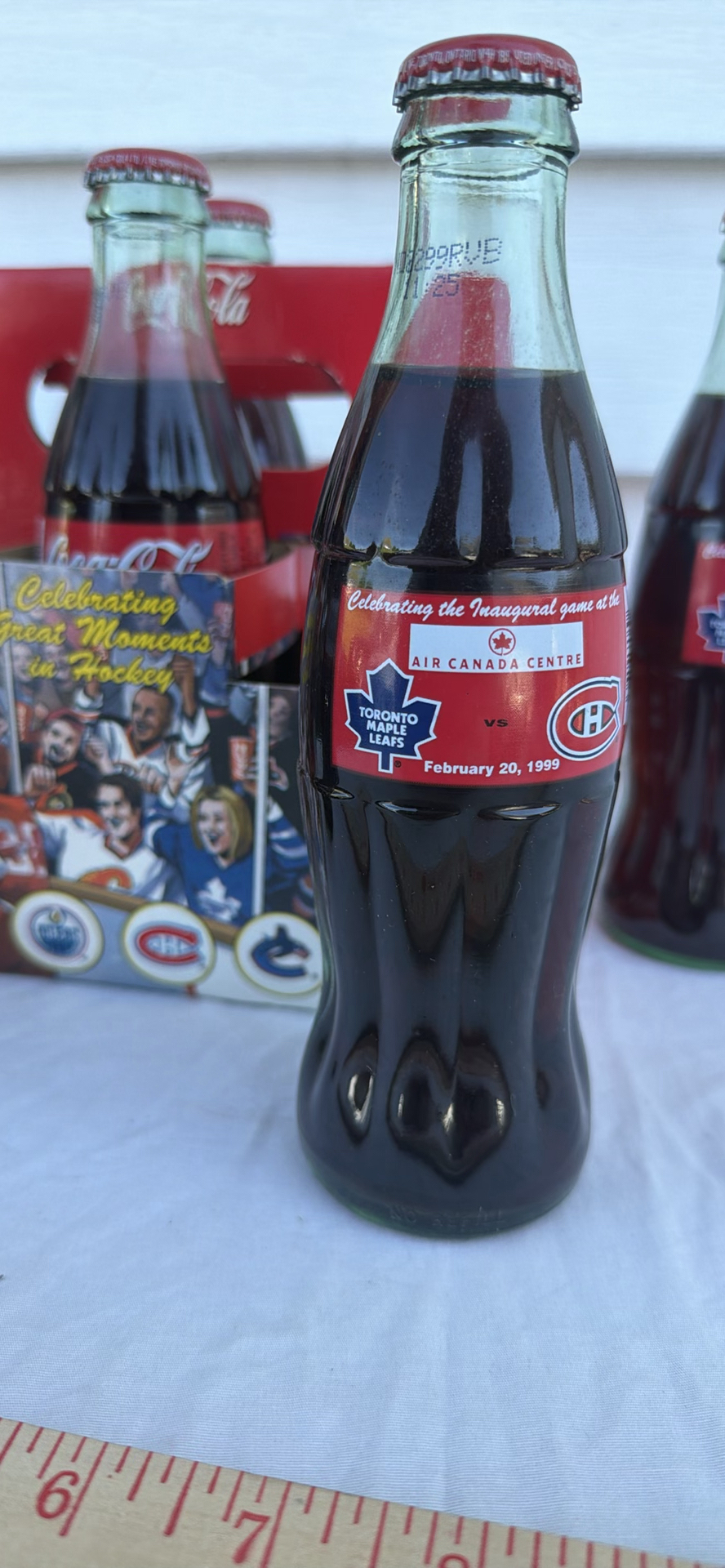 Coca-Cola Classic Six-Pack Hockey Commemorative Bottles Leafs Canadiens Air Canada - image 7 of 7