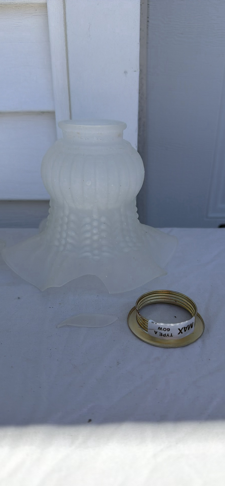 Three Vintage Frosted Glass Lamp Shades - image 8 of 9