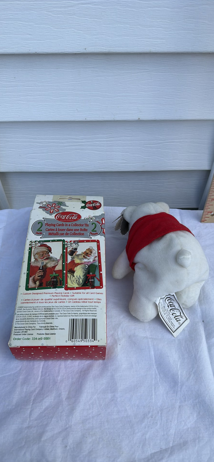 Coca-Cola Playing Card Collector Tin and Polar Bear Plush - image 2 of 3
