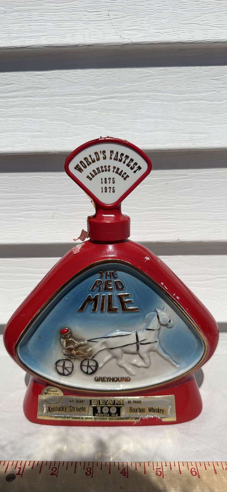 Vintage 1975 Jim Beam Beam 100 Months Old Bourbon Whiskey Ceramic Decanter - image 3 of 10