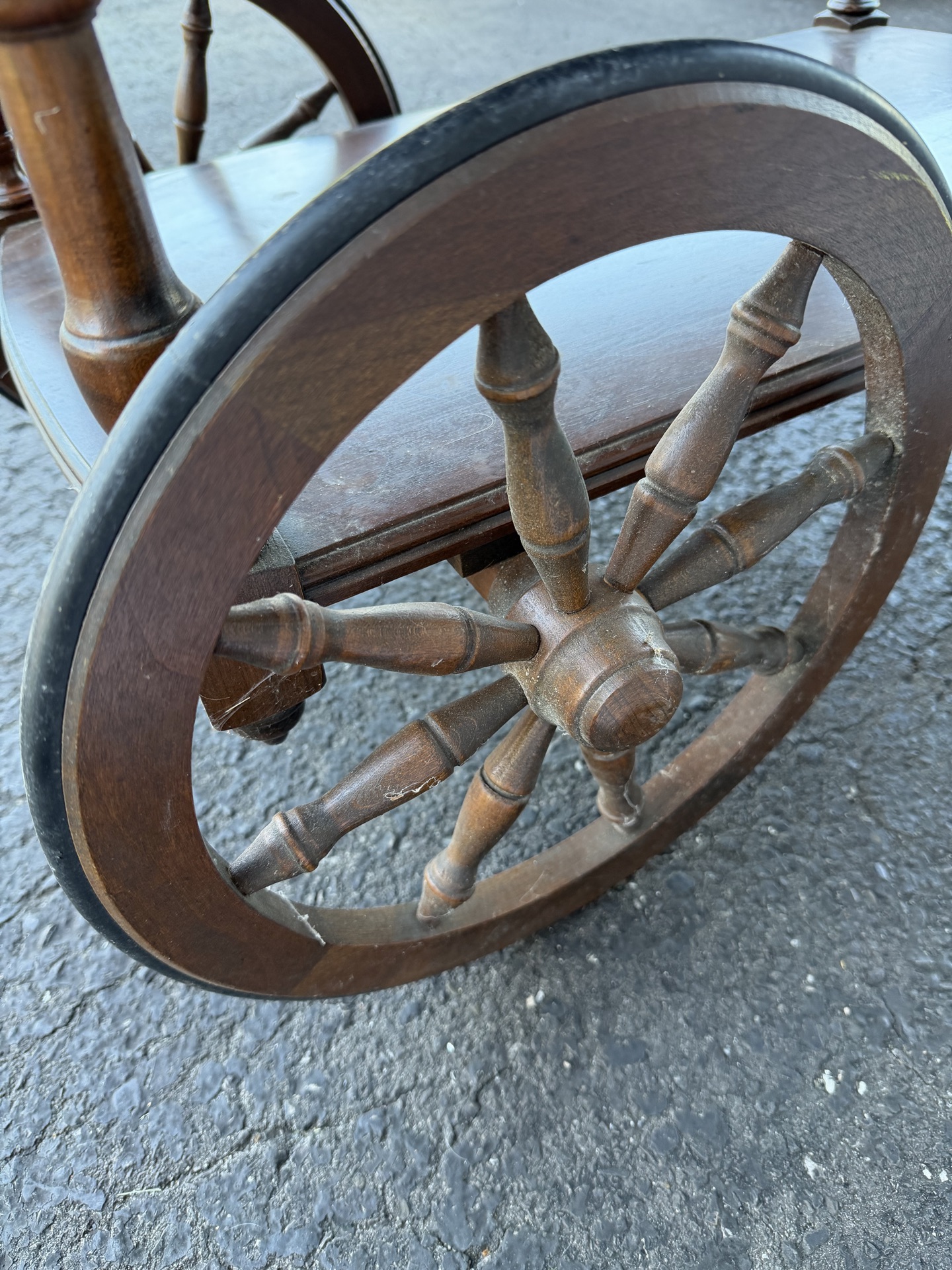 Vintage Pennsylvania House Wooden Drop-Leaf Serving Cart with Wheels - image 18 of 18