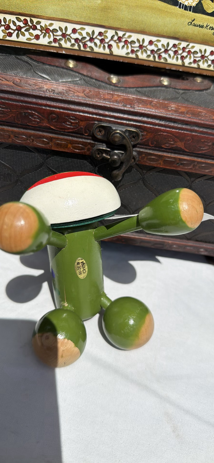 Decorative Farmhouse Sign, Wooden Tissue Box Holder, Neck Pillows, Frog Figurine, and Ruler - image 8 of 10