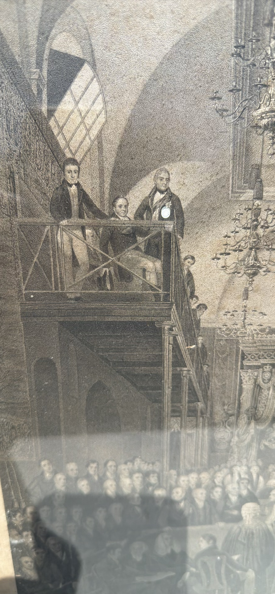 Antique Framed Historical Courtroom Engraving - image 4 of 8