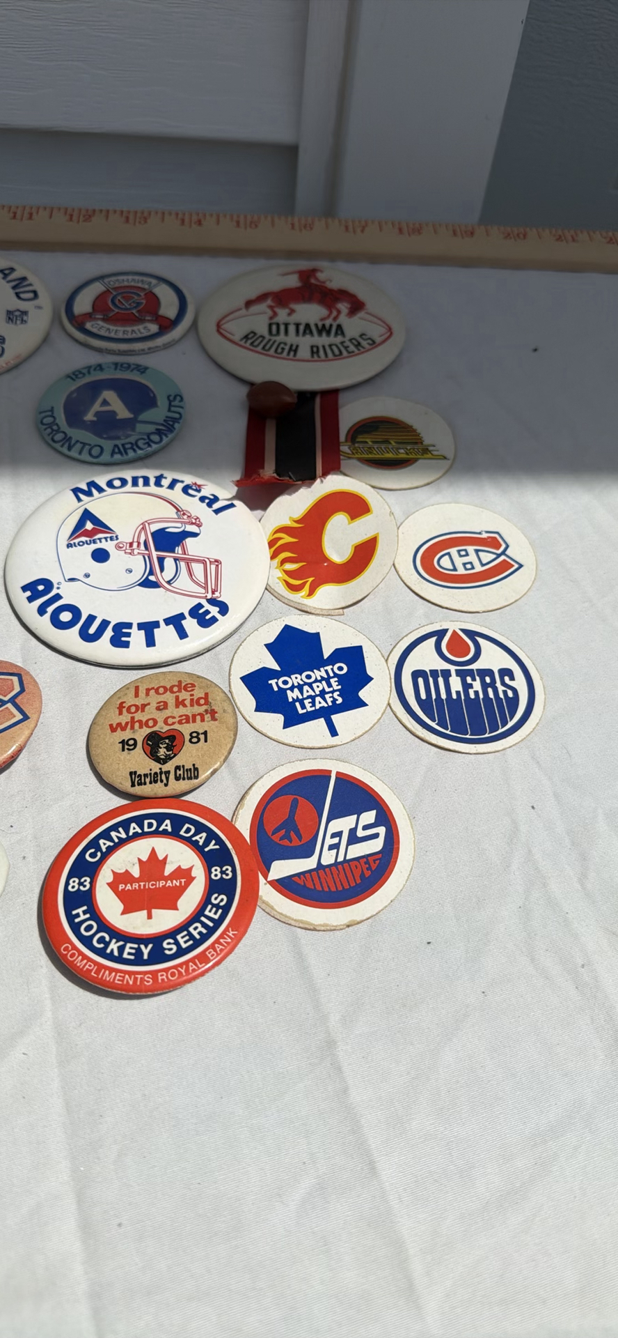 Collection of Vintage Sports and Charity Pinback Buttons and Ribbons - image 5 of 8