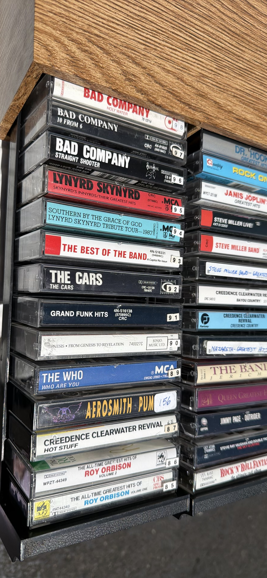 Wooden Cassette Tape Storage Cabinet with Assorted Cassette Tapes - image 3 of 8