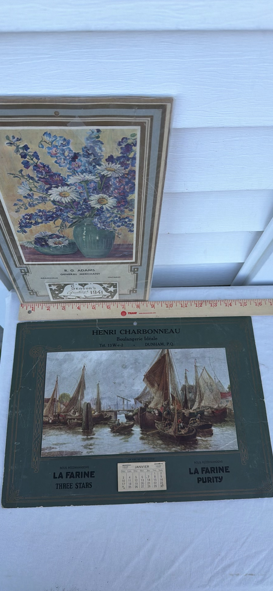Vintage 1937 and 1941 Advertising Calendar Prints - image 1 of 5