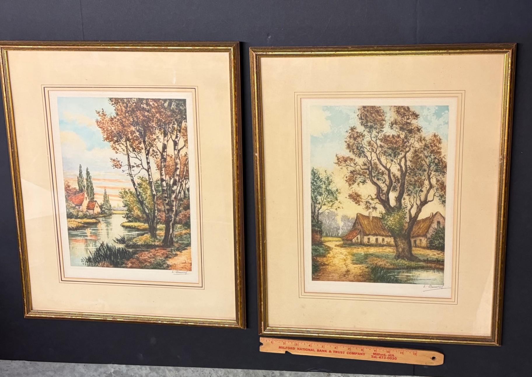 2 Original Etchings by listed artist  L. Bouvray 1930’s - image 1 of 5