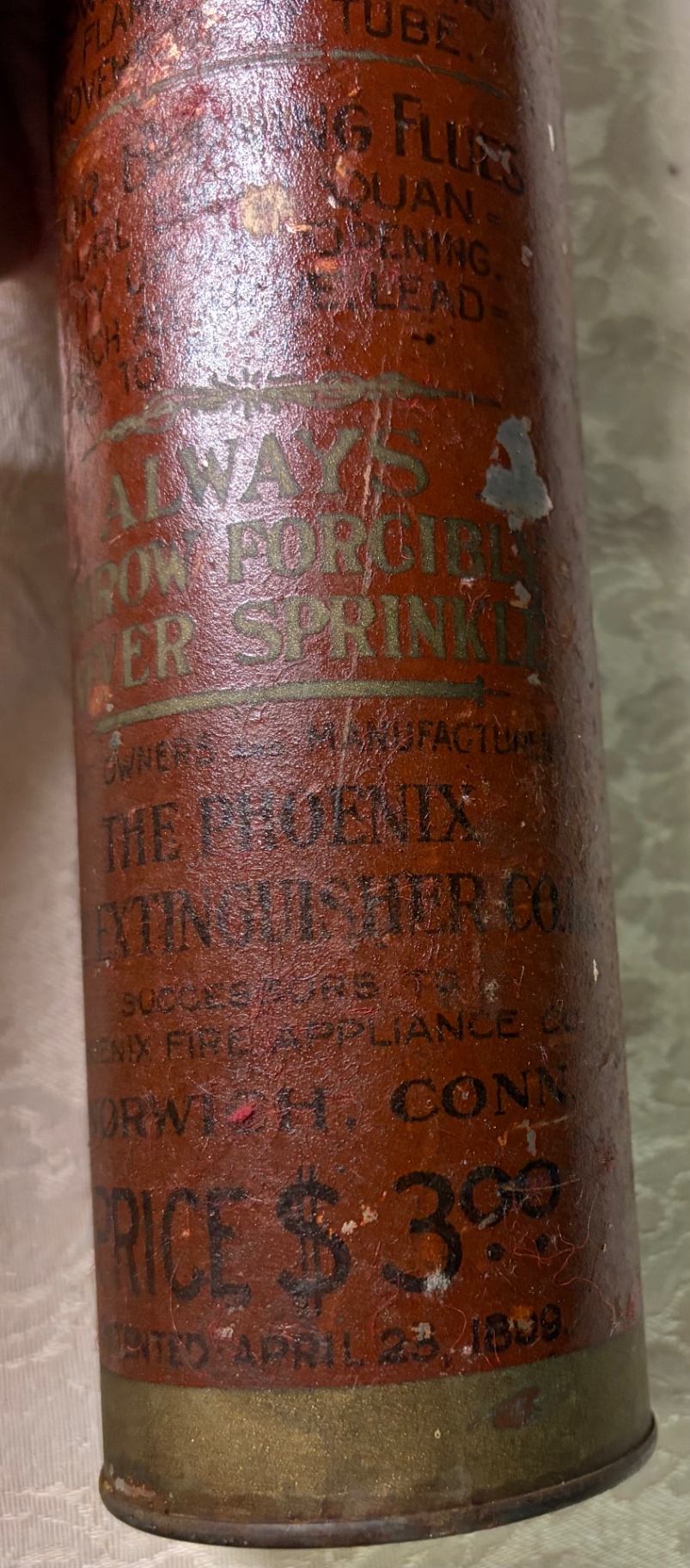 THE RICHMOND CHEMICAL antique FIRE EXTINGUISHER Old Long Tube Silver Springs, MD - image 2 of 5