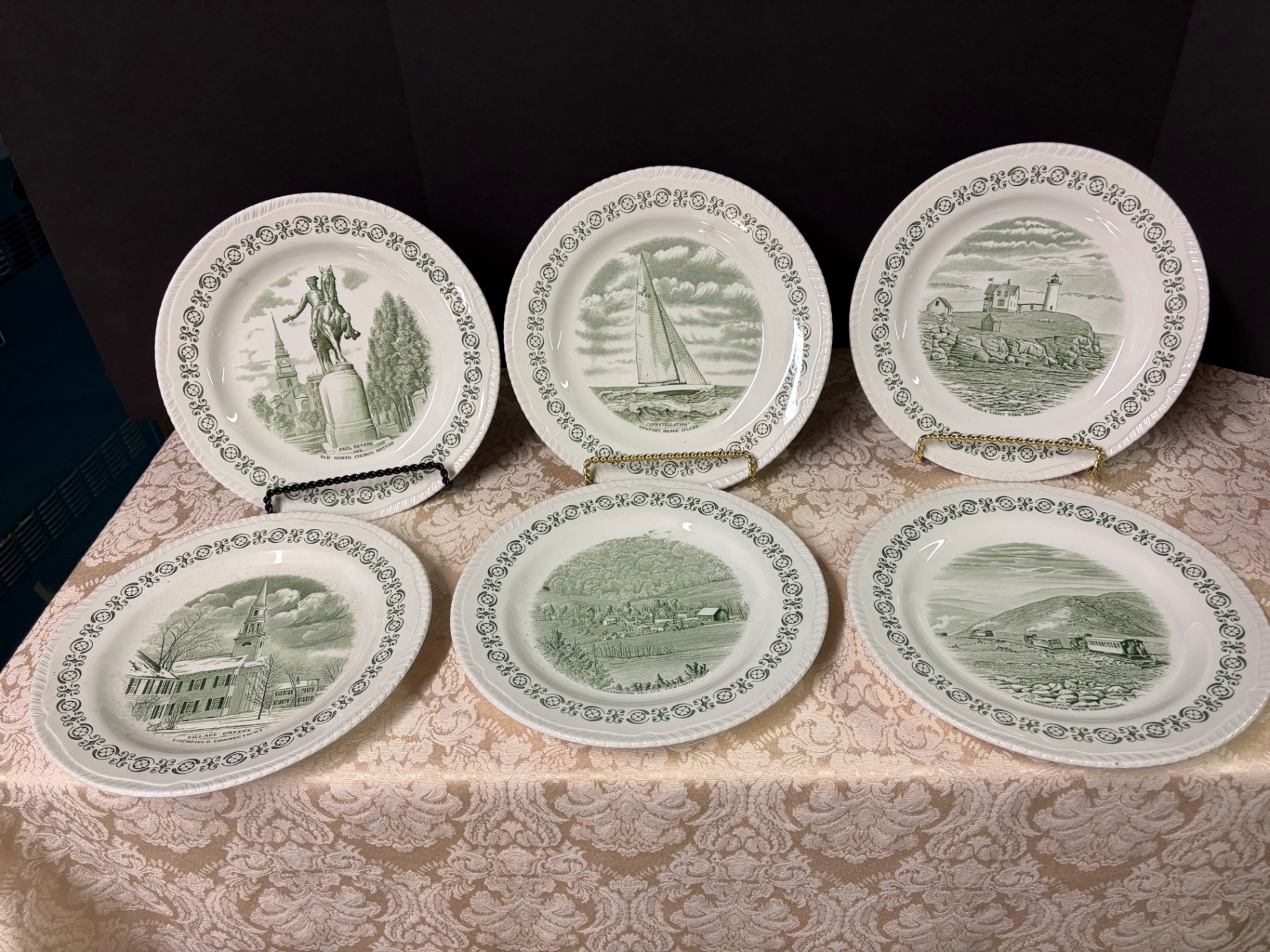 6 Vintage New England Plates by Wood & Sons England  - image 1 of 9