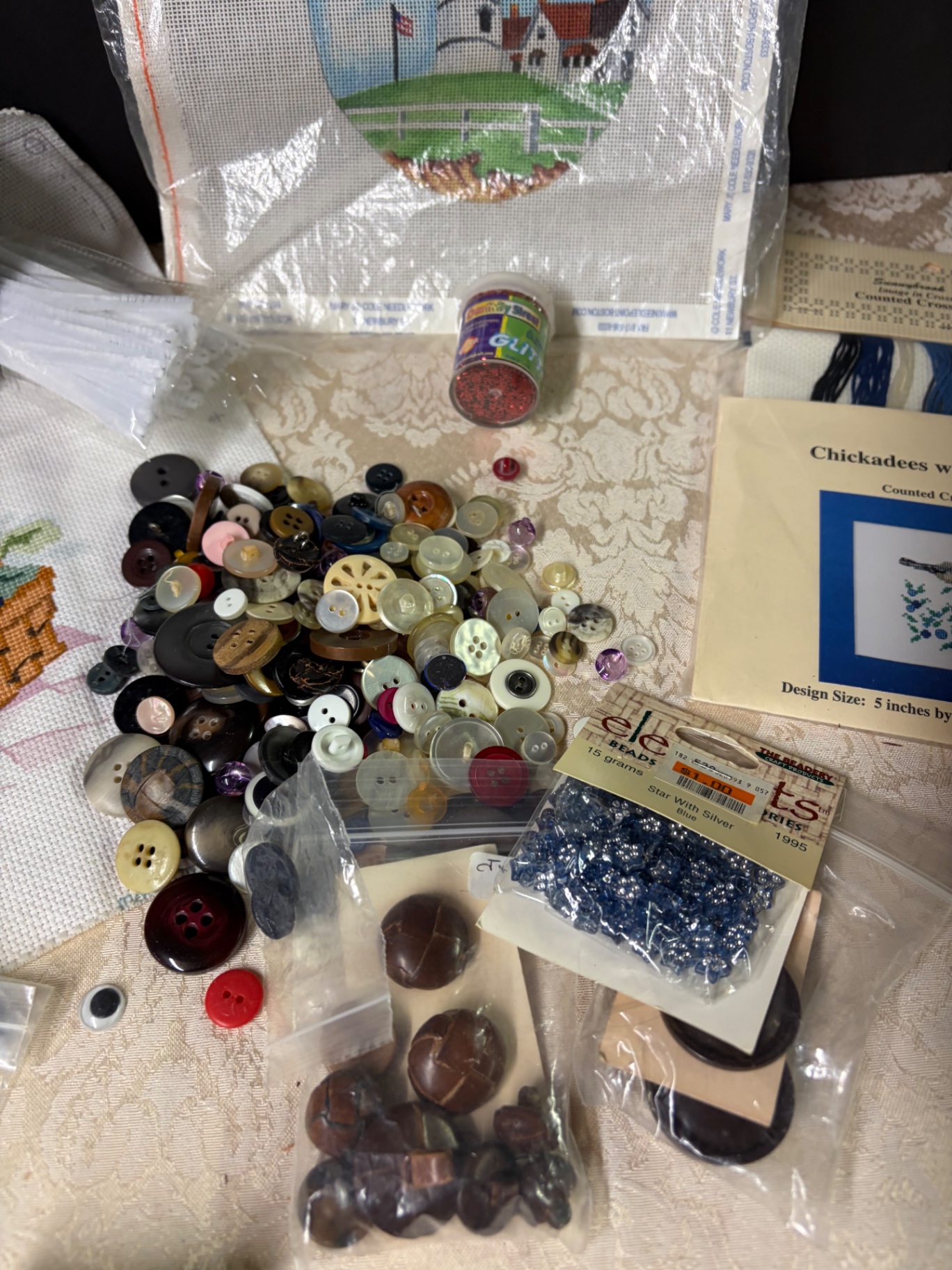 Lot of Buttons, Embroidery, Crafts, more - image 2 of 4