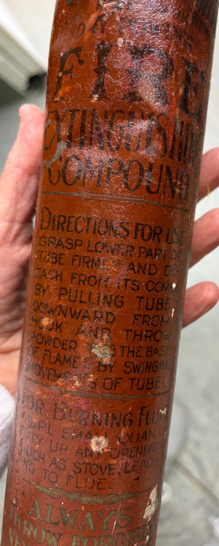 THE RICHMOND CHEMICAL antique FIRE EXTINGUISHER Old Long Tube Silver Springs, MD - image 4 of 5