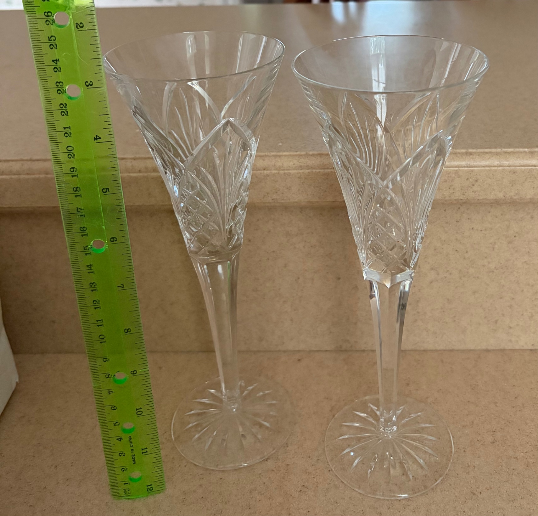 2 Waterford Crystal 9” Champagne Flutes - image 1 of 2